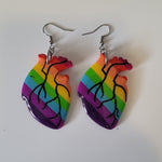Queer Pride Anatomical Heart Earrings