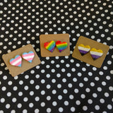Transgender, Gay, and Nonbinary Pride Heart Stud Earrings