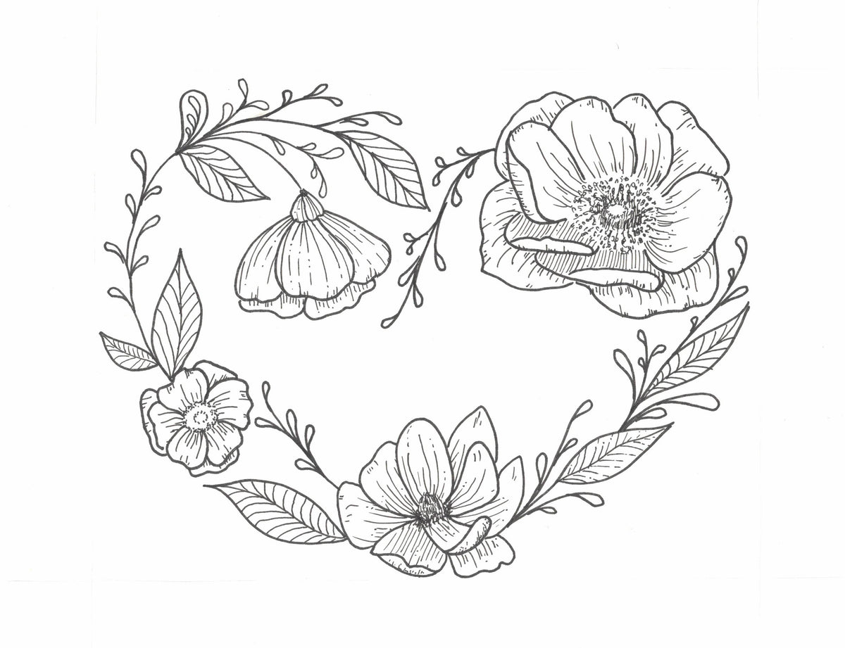 Floral Heart Illustration – The Crafty Queer, image size:1200x921