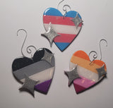 Pride Sparkle Heart Ornaments/Wall Art