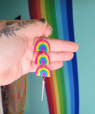 Spikey Stacked Rainbow Earrings