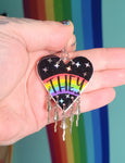 Midnight Rainbow Pronoun Earrings