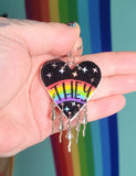 Midnight Rainbow Pronoun Earrings
