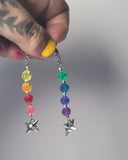 Crystal Flail Pride Earrings