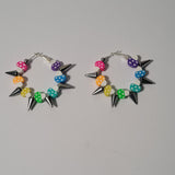Spikey Beaded Charm Hoops