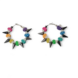 Spikey Beaded Charm Hoops