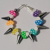 Spikey Beaded Charm Hoops
