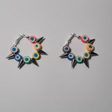Spikey Beaded Charm Hoops