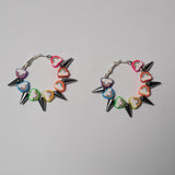 Spikey Beaded Charm Hoops