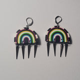 Black and White Spike Dangle Rainbows