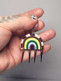 Black and White Spike Dangle Rainbows