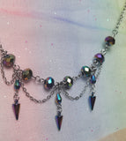 Spike Rainbow Onyx Mask Chain
