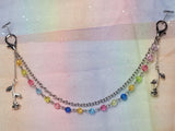 Roses & Rainbow Crystal Mask Chain