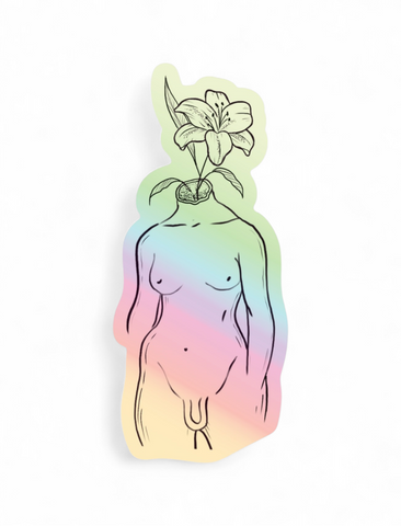 Trans Femme Flower Vase Sticker