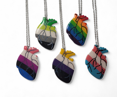 Anatomically Correct Queer Heart Necklaces