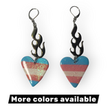 Flaming Pride Heart Earrings