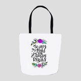 Floral Trans Rights Are Human Rights Tote Bag