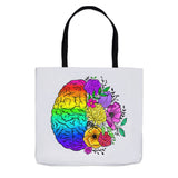 Rainbow Floral Blossoming Brain Colorful Tote Bag
