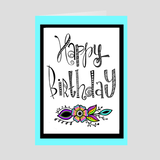 Floral Happy Birthday Greeting Card