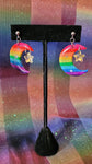 Rainbow Crescent Moon Pride Crystal Earrings