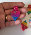 Bisexual Pride Heart Earrings