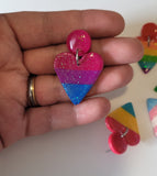 Bisexual Pride Heart Earrings