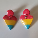 Pansexual Pride Heart Earrings
