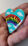 They/She Rainbow Pronoun Pin