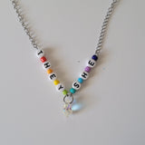 Beaded Rainbow Pronoun Necklace