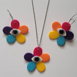 Rainbow Flower Eye Necklace