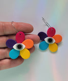 Rainbow Flower Eye Hoops