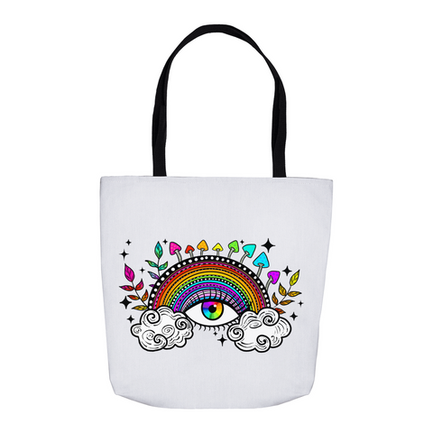 Rainbow Eye Art Colorful Tote Bag