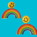Handpainted Rainbow Earrings