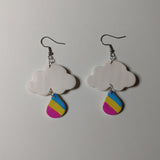 Pansexual Raindrop Cloud Earrings