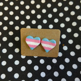 Transgender Pride Heart Stud Earrings