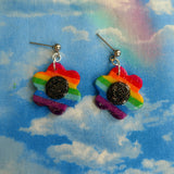 Dangly Rainbow Charm Earrings