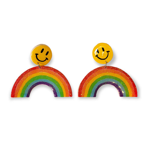 Handpainted Rainbow Earrings