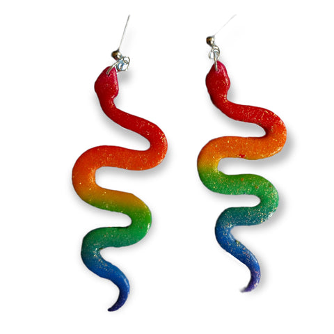 Pride Rainbow Snake Earrings