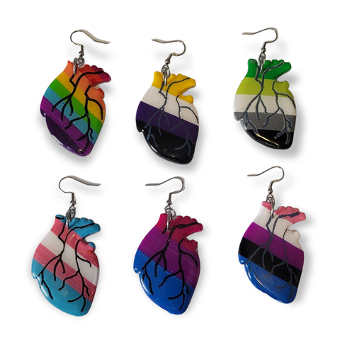 Anatomically Correct Queer Heart Earrings