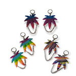 Pride Cannabus Leaf Earrings with Chains