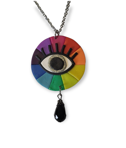 Color Wheel Rainbow Crystal Necklace