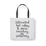 Introverted But Willing to Discuss Smashing the Patriarchy Tote Bag