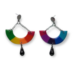 Split Colorwheel Crystal Earrings