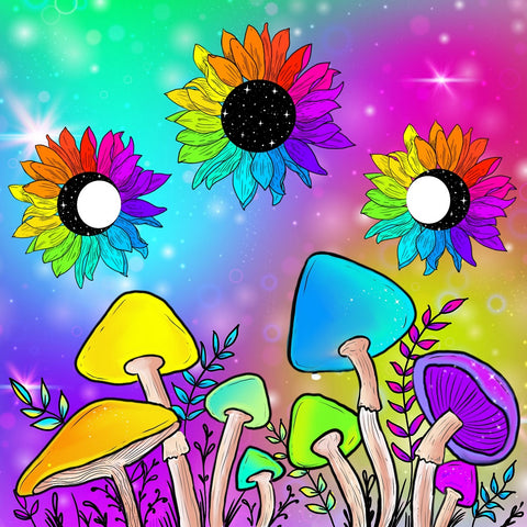 Celestial Mushroom Garden Art Print
