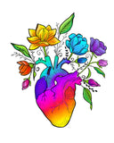 Blossoming Rainbow Heart Art Print