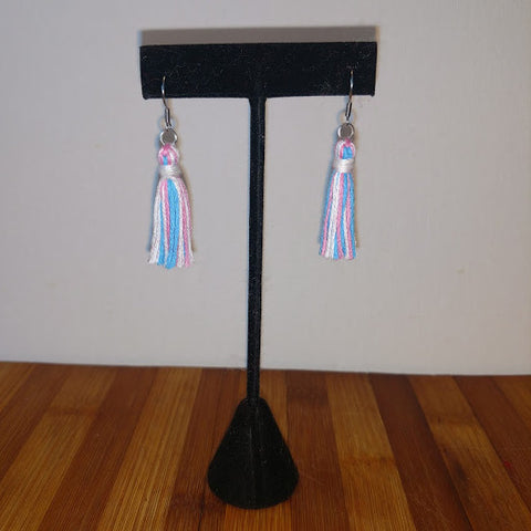 Transgender Pride Tassel Earrings
