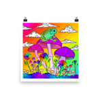 Rainbow Shroomy Frog Art Print