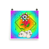 Rainbow Eye Flower Art Print